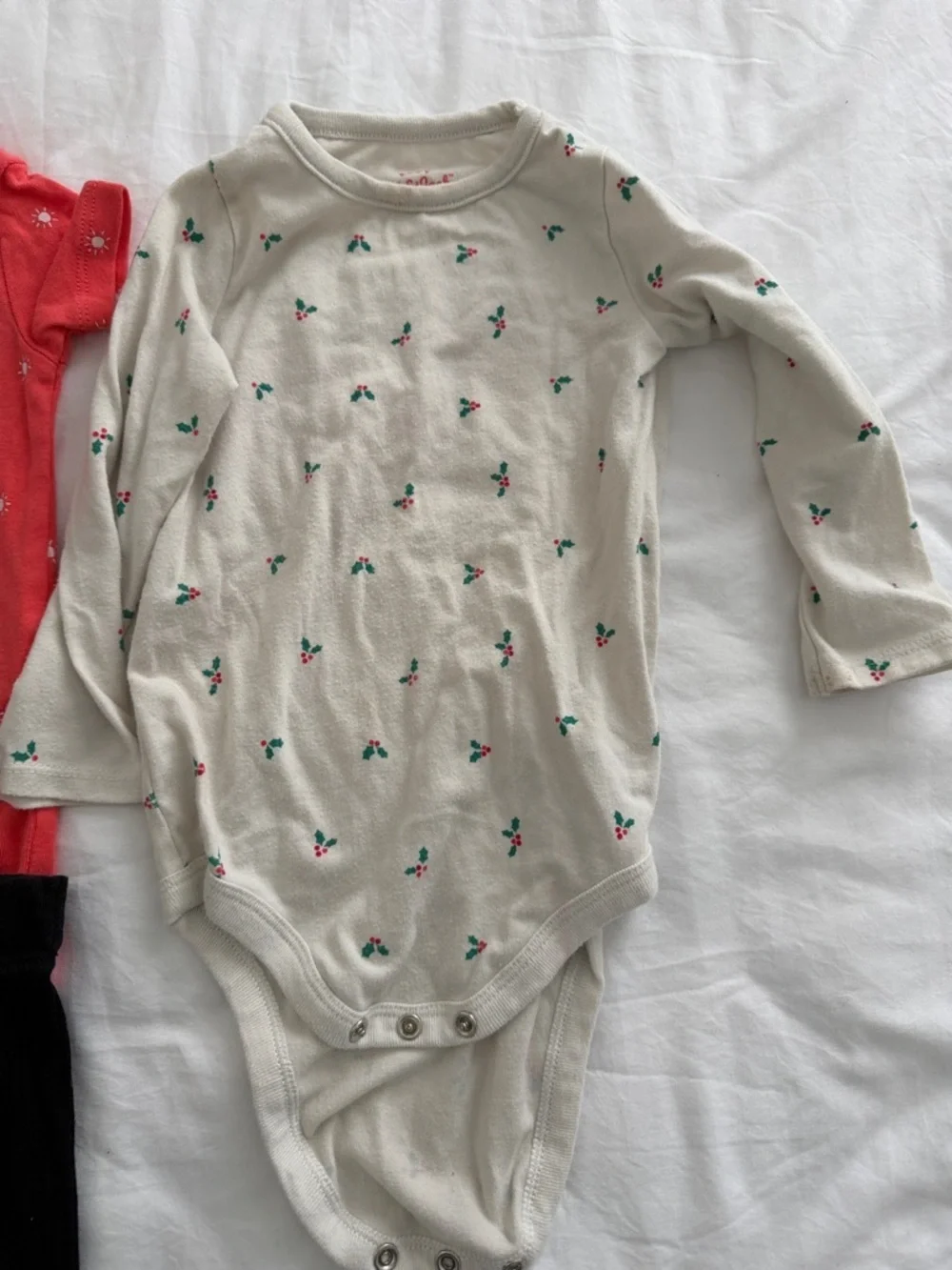 Baby Girls 6-Piece Outfit Set - Black, Coral, Cream & Orange